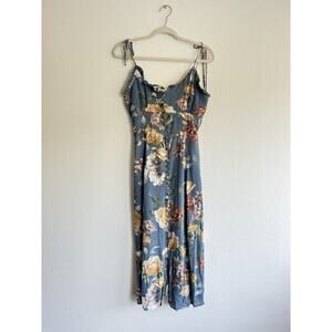 VICI Women’s Floral Print Dress Button Front Details‎ Sleeveless Midi Size Small